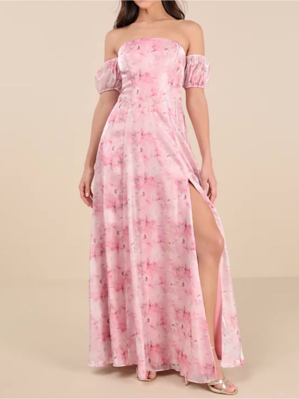NWT Lulu's Idyllic Charisma Pink Floral Maxi